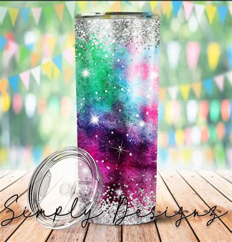 Glitter Multicolor Tumbler Sublimation Glitter Tumbler | Etsy