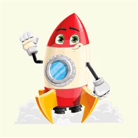 Rocket Ship Character Animated GIFs | GraphicMama