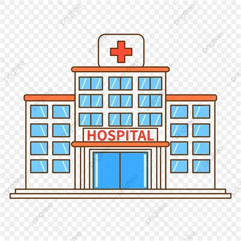 Hand Drawn Element Vector PNG Images, Cartoon Hand Drawn Line Illustration Hospital Building ...