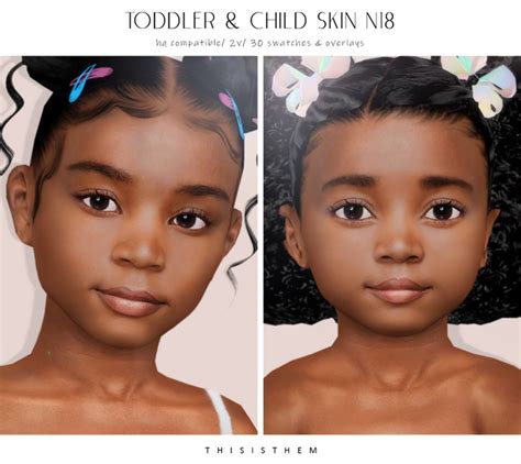 Toddler & Child Skins & Sims | ThisIsThem | Sims baby, Sims 4 cc skin, Sims hair