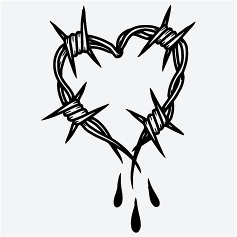 Barbed Wire Heart Semi-Permanent Tattoo. Lasts 1-2 weeks. Painless and easy to apply. Organic ...