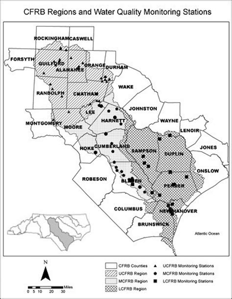 Cape Fear River Physiographic Regions and Water Quality Monitoring... | Download Scientific Diagram