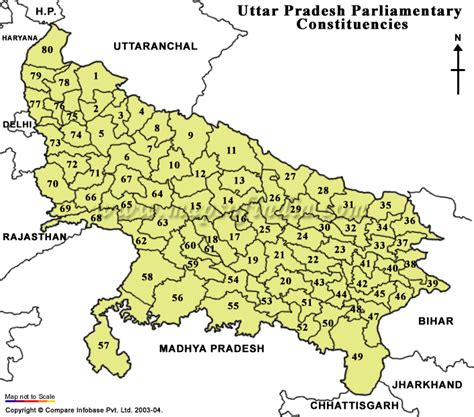 Uttar Pradesh Parliamentary map, Parliamentary map of India, Parliamentary map of Uttar Pradesh ...