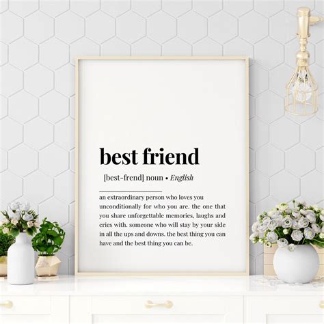 Best Friend Definition Printable, Digital Download Print, Best Friend Gift, Printable Wall Art ...