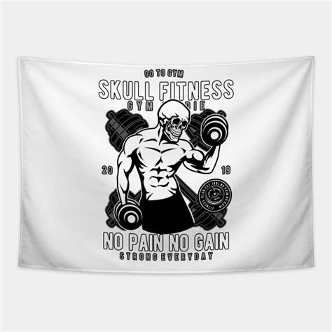 No Pain no Gain Gym Workout Design - No Pain No Gain Gym - Tapestry | TeePublic