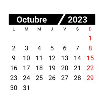 2023 October Spanish Calendar, 2023 October Spanish, 2023, Calendar 2023 PNG and Vector with ...