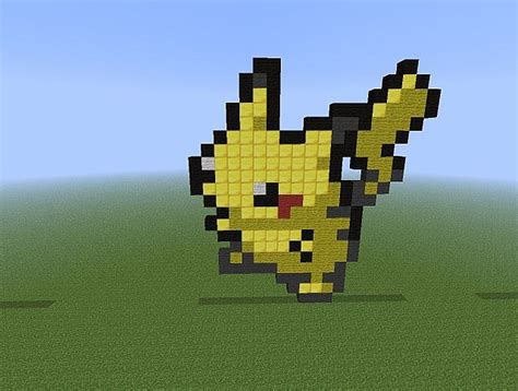 pikachu pixel art minecraft grid Pixel pikachu grid hama girl deviantart minecraft bit pokemon ...