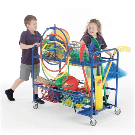 Steel Primary PE Equipment Storage Trolley - Fitness Sports