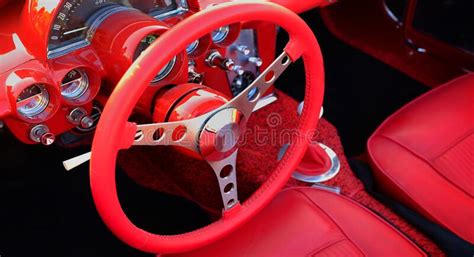 Vintage Red Sportscar with Sporty Leather Interior Stock Photo - Image of driving, motor: 243311352