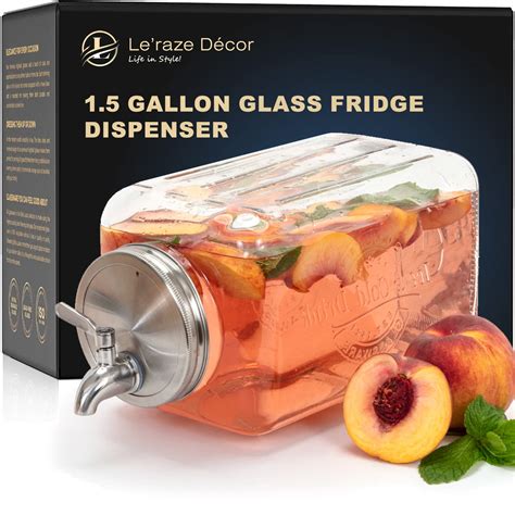Buy Glass Beverage Dispenser for Parties - 100% Leakproof Stainless ...