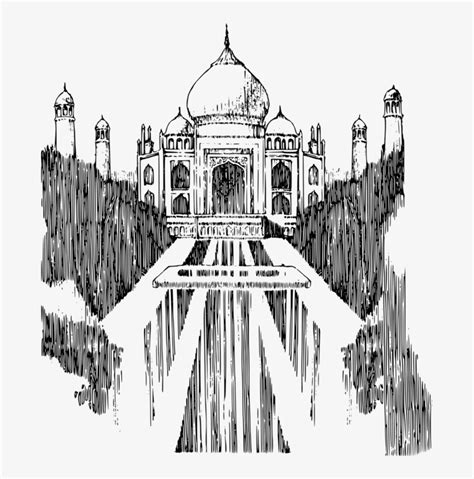 Taj Mahal Monument Drawing Download Travel - Simple Famous Buildings ...