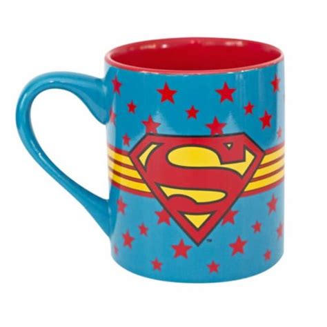 Silver Buffalo 14 oz Superman Stars Logo Wrap Ceramic Mug, 1 - Smith’s Food and Drug