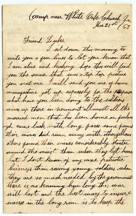 Civil War letters from the Middlebury College Archives featured on VPR. – Special Collections