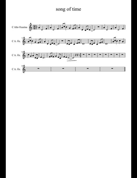 Song of time sheet music download free in PDF or MIDI