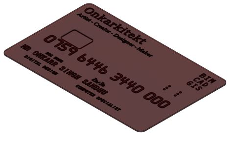 Onkarkitekt Credit Debit Card by Onkarkitekt | Download free STL model | Printables.com