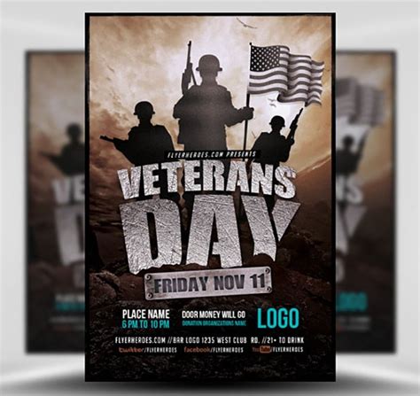 Veterans Day Flyer Template - FlyerHeroes