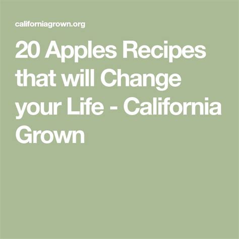 20 Apples Recipes that will Change your Life - California Grown | Apple recipes, Apple pork ...