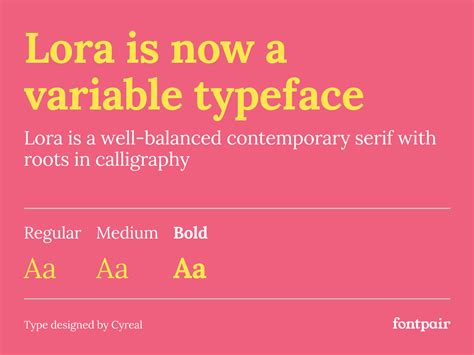 Lora - Google Font Pairings, Combinations, & Similar Fonts - Fontpair