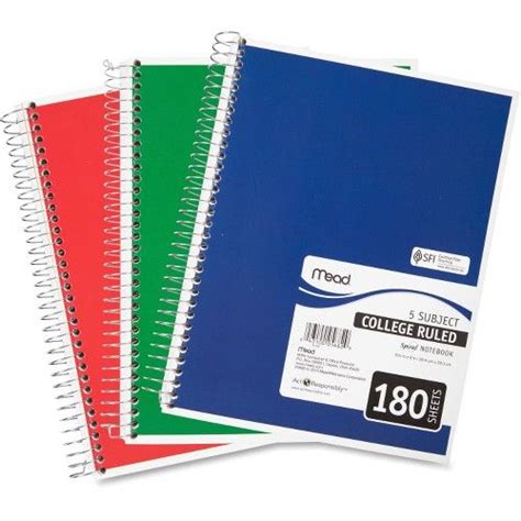 Mead 5-Subject Spiral Notebook - Notebooks - at - alltimetrading.com