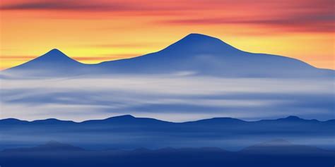 Premium Vector | Panoramic view of mount ararat at sunrise