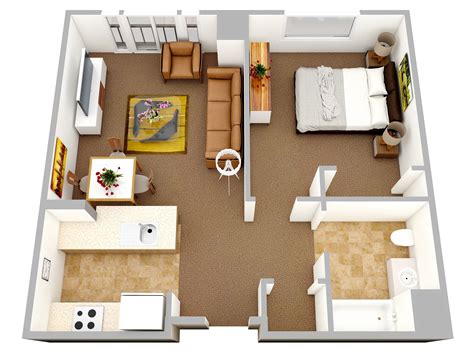 1 Bedroom Apartment/House Plans | Home Decoration World | One bedroom house plans, One bedroom ...