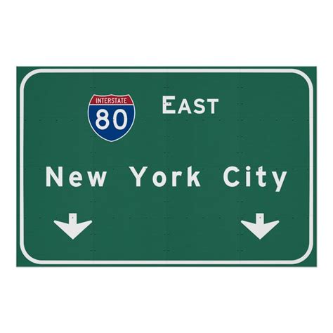 New York City Interstate Highway Freeway Road Sign | Zazzle | Interstate highway, Road signs ...