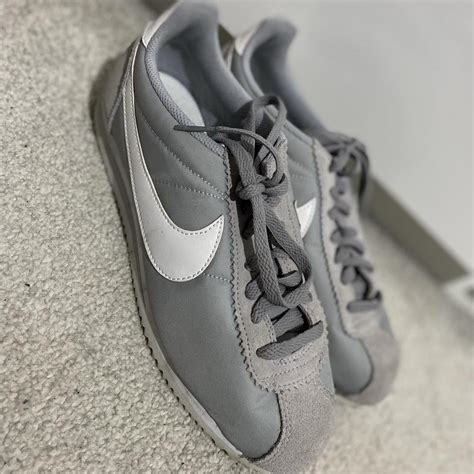 Nike Cortez in Grey and White UK Size 6 | Worn Very... - Depop