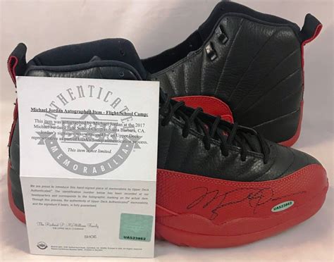 Michael Jordan Signed Air Jordan 12 Basketball Shoes (UDA COA ...