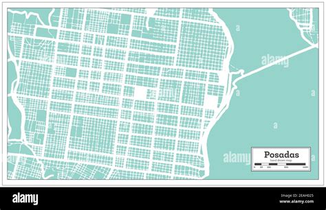 Posadas Argentina City Map in Retro Style. Outline Map. Vector ...