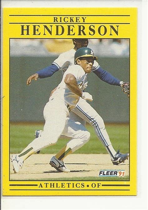 (SC-379)+1991+Fleer+Baseball+Card+#10:+Rickey+Henderson | Rickey henderson, Baseball cards, Baseball