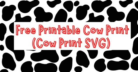 Free Cow Print SVG & PNG for A...moo...zing Crafts: Download Now! - Artsydee - Drawing, Painting ...