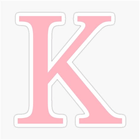 "Letter K - Light Pink Color" Sticker for Sale by FunStudio | Redbubble