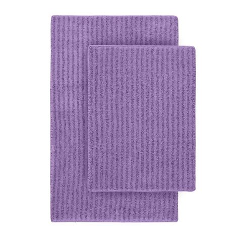 Garland Rug Sheridan Purple 21 in. x 34 in. Washable Bathroom 2-Piece Rug Set-SHE-2PC-09 - The ...