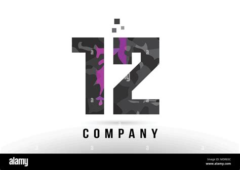 purple black number 12 logo design suitable for a company or business ...