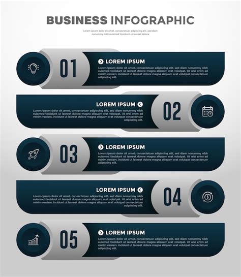 Premium Vector | Premium Elegant 5 Step Infographic Template