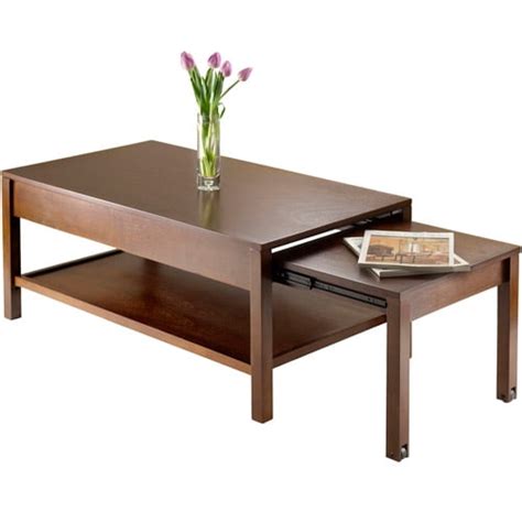 Brandon Expandable Coffee Table, Antique Walnut - Walmart.com - Walmart.com