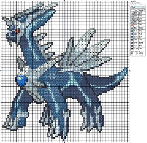 Rayquaza Pixel Art Grid