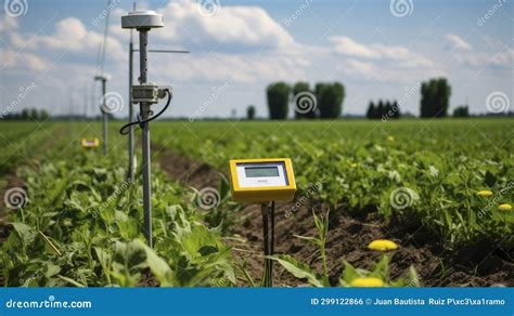 Precision Agriculture Technology with Solar-Powered Sensors in Field. Stock Photo - Image of ...