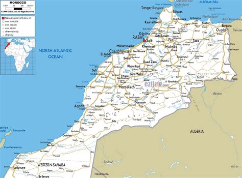 Large road map of Morocco with cities and airports | Morocco | Africa ...