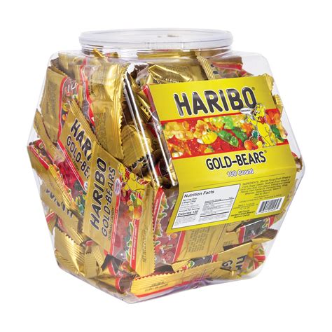 Buy Haribo Gummy Bears Bulk Pack | 100 Individually Wrapped Fun Size Candy Packs in Reusable ...