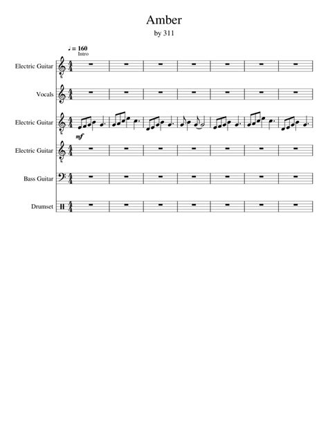 Amber - 311 (Full Transcription) Sheet music for Piano, Guitar, Bass ...