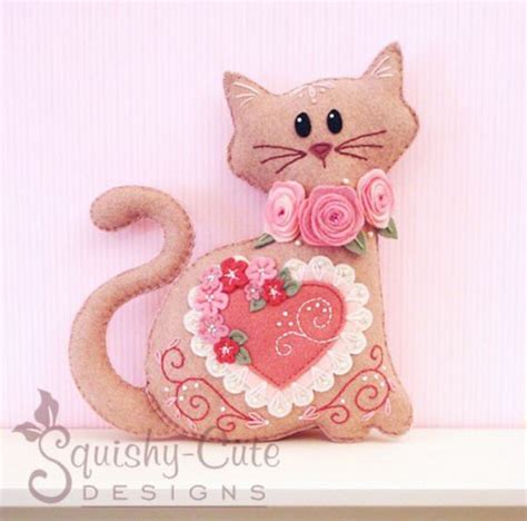 Cat Stuffed Animal Pattern Felt Plushie Sewing Pattern & - Etsy