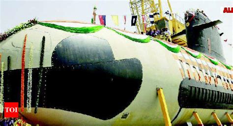 First scorpene submarine undocks | India News - Times of India