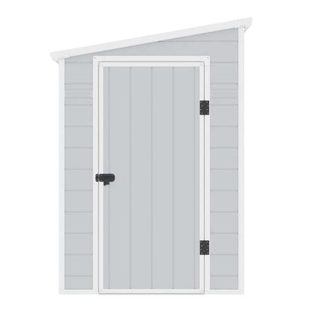 Jasmine 5×8 Lean To Plastic Shed with Foundation Kit – Light Grey → ShedMaster UK | Garden Sheds ...