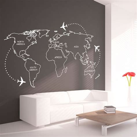 Large World Map Wall Decal