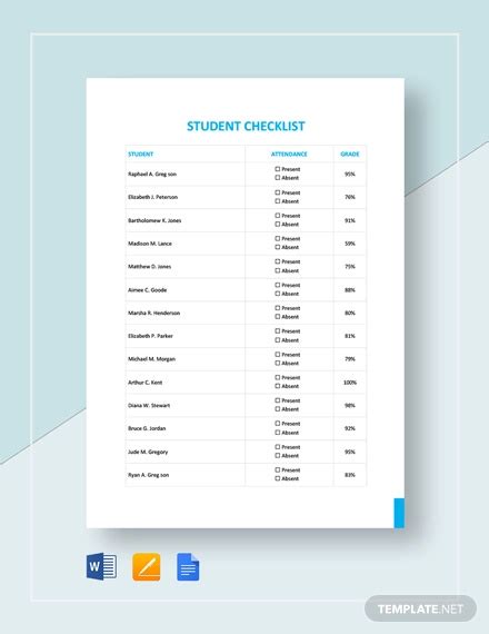 Checklist for Students - 21+ Examples, Format, Word, Pages, Pdf