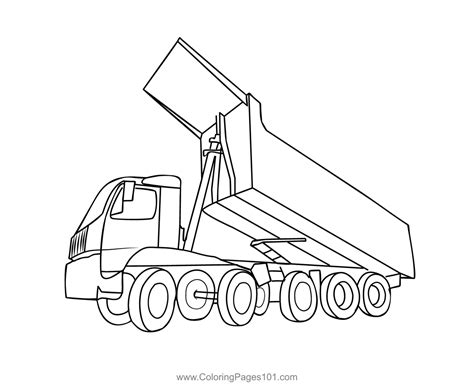 Dump Truck Coloring Page for Kids - Free Construction Vehicles ...