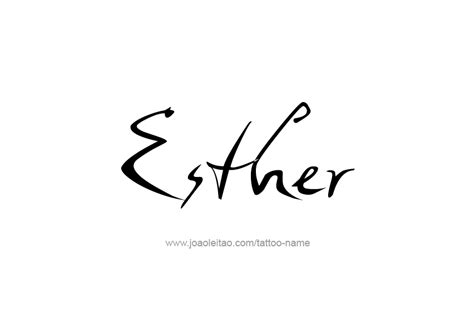 Esther Name Tattoo Designs