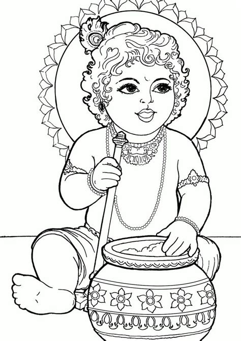 +4 Coloring Pages Of Lord Krishna Full Update