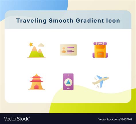 Traveling icon icons set collection pack package Vector Image